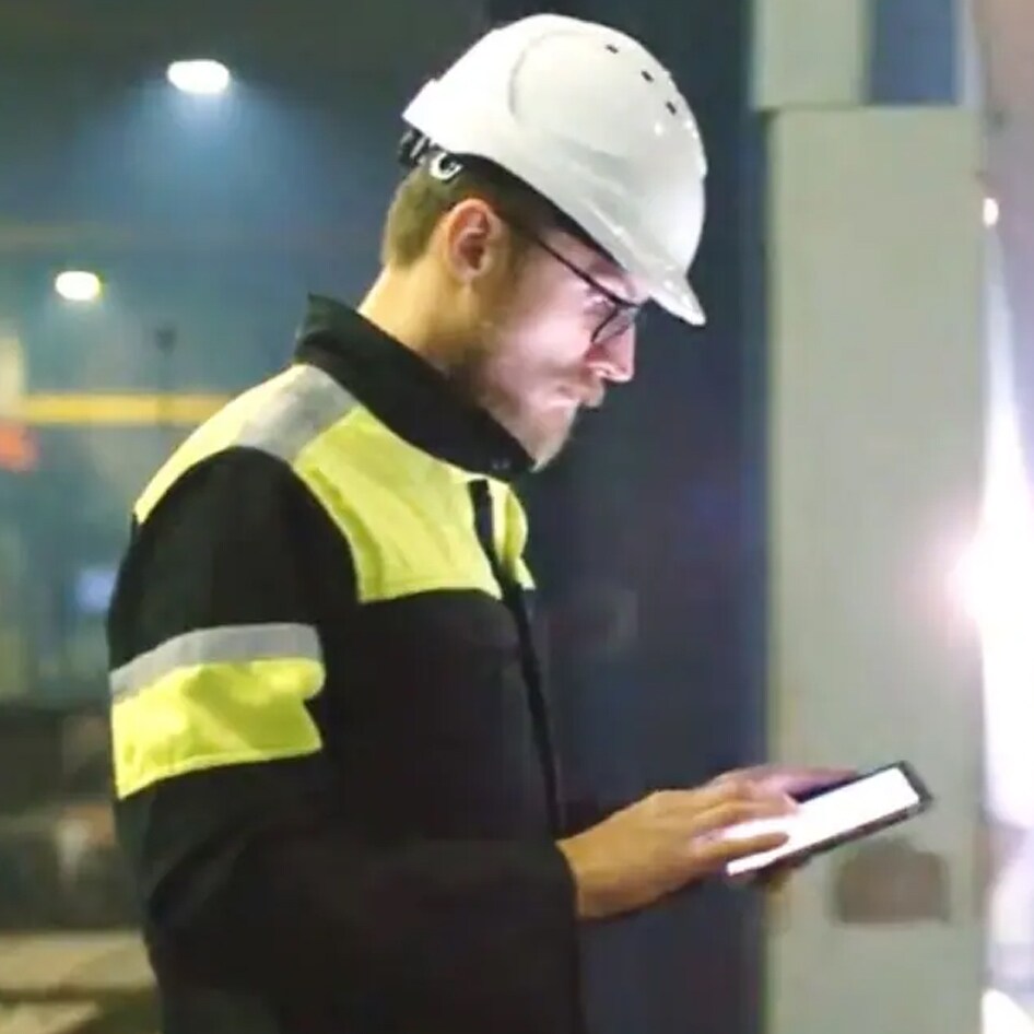 Engineer with laptop